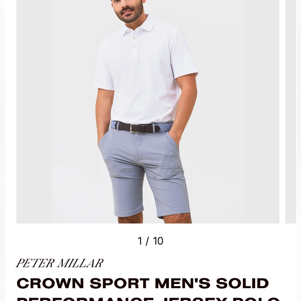 Peter Millar crown sport White Performance Polo